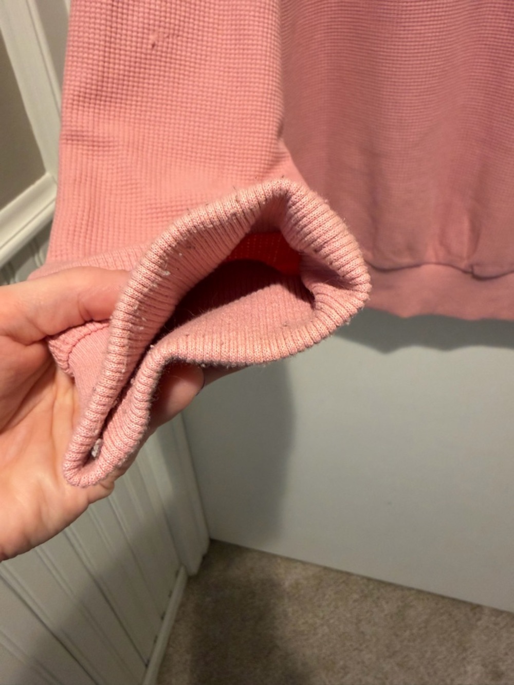 Comfortable Women's Pink Waffle Lounge Set - Picture 6 of 12